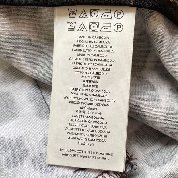 Michael Kors NWT MobWife Leopard Print Pants Tummy Control Cotton Dark Camel 18 - Picture 7 of 9